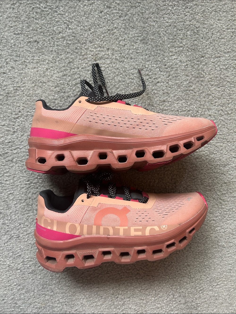 On Running Cloudmonster Pink Coral Women's Athletic Shoes